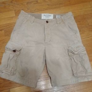 Men Abercrombie & Fitch Cargo Short Khaki Sz 32